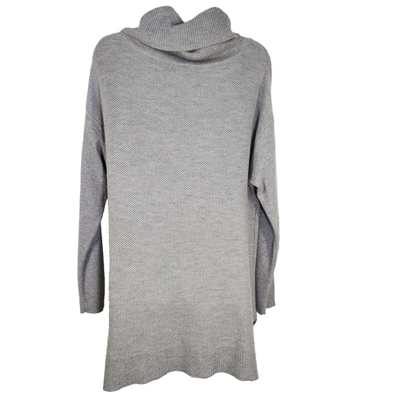 Talbots Tunic Sweater Women Large Lambswool Pullover Cowl Neck Gray Knit Capsule - Picture 2 of 11